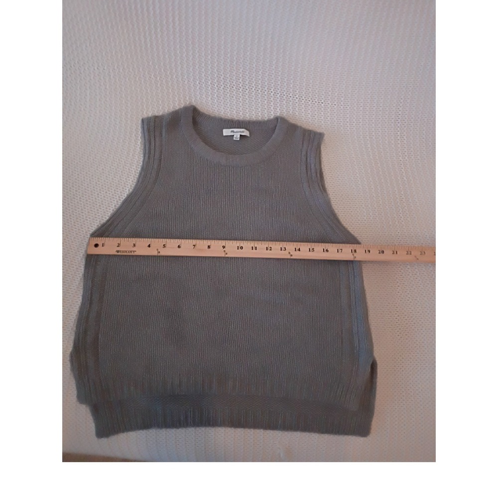 Madewell Gray Merino Wool Alpaca Blend Ribbed Sweater Vest Minimalist - Picture 4 of 10